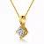 Collette Z Sterling Silver with Gold Plated Clear Round Cubic Zirconia Solitaire Necklace