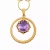 Collete Z Cubic Zirconia Sterling Silver Rose Plated Amethyst Round Drop Necklace