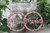 MAMA Pink Floral Circle || Acrylic Dangle Earrings || Hypoallergenic