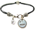 #1 Mom Pewter Beaded Black Cord Bracelet