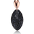 Collette Z Rose and Black-plated Silver Cubic Zirconia Oval Necklace