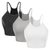 3 Pack Women Crop Basic Tank Top Ribbed
