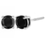 14 Karat White Gold 4 Carat Total Diamond Weight Blac Karat Diamond Screw-Bac Karat Bezel-Set Solitaire Bezel Earrings 