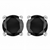 14 Karat White Gold 4 Carat Total Diamond Weight Blac Karat Diamond Screw-Bac Karat Bezel-Set Solitaire Bezel Earrings 