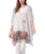 Aqua Watercolor Painting Rose V-Neck Tunic