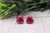 Magenta Glitter Heart Stud Earrings