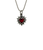 Spiked Gem Heart Charm Necklace