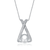 Collette Z Sterling Silver Faux Pearl and Cubic Zirconia 'X' Necklace