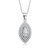 Collette Z Sterling Silver Cubic Zirconia Marquise Halo Necklace