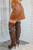 Walk With Me Faux leather Snap Button Mini Skirt Brown