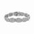 .925 Sterling Silver 3 Carat Total Weight Diamond Art-Deco Style Link Bracelet  - 7.25"