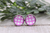 Polka Dots on Purple || Glass Stud Earrings || Hypoallergenic