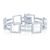 Collette Z Sterling Silver Cubic Zirocnia Open Square Link Bracelet