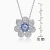 Collette Z Sterling Silver White and Blue Cubic Zirconia Flower Shape Necklace