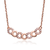 Collete Z Cubic Zirconia Rose Plated Silver Round Circle Link Necklace