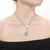 Collette Z Sterling Silver with Rhodium Plated Clear Cubic Zirconia Dangle Necklace