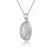Collette Z Sterling Silver Cubic Zirconia Oval Slit Necklace