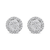 14K White Gold 1.0 Cttw Brilliant-Cut Diamond Halo-Style Cluster Round Button Stud Earrings (H-I Color, I1-I2 Clarity)