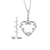 Collette Z 18-Inch Sterling-Silver Cubic Zirconia Heart Necklace