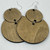 Large - Whole Wheat Stain Cut out Circle Handmade Wooden Earrings Geometric