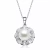 Collette Z Sterling Silver Cubic Zirconia Pearl Flower Necklace