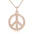 Collette Z Cubic Zirconia Peace Sign Round Pendant