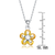 Collette Z Sterling Silver Yellow and Clear Cubic Zirconia Flower Necklace