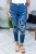 Bright Outfit Blue Patched Destroyed Skinny Jeans