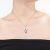 Collette Z Sterling Silver with Rhodium Plated Black and Clear Round Cubic Zirconia Pear Drop Necklace