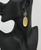 Rhinestone & Gold Oval Pendant Earrings 