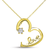 Collette Z Gold-plated Sterling Silver White Cubic Zirconia Heart 'LOVE' Necklace
