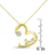 Collette Z Gold-plated Sterling Silver White Cubic Zirconia Heart 'LOVE' Necklace