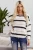 Crew-Neck Striped Loose Fit Sweater