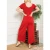 Solid Short Sleeve V Neck Jumpsuit with Low Back