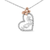Two Tone .925 Sterling Silver 1/5 cttw Diamond "Mom" and Heart Pendant Necklace (H-I, I1-I2)