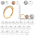 14K Yellow Gold Plated .925 Sterling Silver 1/2 cttw Shared Prong Set Brilliant Round-Cut Diamond 11 Stone Band Ring (J-K Color, I1-I2 Clarity)