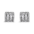 14 Karat White Gold 1 Carat Total Diamond Weight Round and Baguette Diamond Stud Earrings
