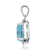 Collette Z Sterling Silver Oval Ice Blue Cubic Zirconia Solitaire with Halo Necklace