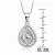 Collette Z Sterling Silver Cubic Zirconia Pear Halo Necklace