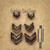 3 pack bundle - Dark Oak Chevron Split  - Lightweight Handmade Earrings