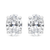 14K White Gold Lab Grown Oval Solitaire Diamond Stud Earrings (F-G Color, VS2-SI1 Clarity)