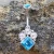 316L Stainless Steel Jeweled Victorian Design Navel Ring