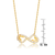 Collette Z Goldplated Sterling Silver Cubic Zirconia Double Heart Infinity Necklace