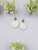 Druzy and Nude Leopard Leather Earrings 