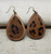 Leopard Print Leather and Wood Teardrop Earrings