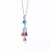 Collette Z Sterling Silver Cubic Zirconia and Blue Orange and Purple Cubic Zirconia Dangling Pendant Necklace