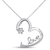 Collette Z Sterling Silver White Cubic Zirconia Heart 'LOVE' Necklace