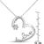 Collette Z Sterling Silver White Cubic Zirconia Heart 'LOVE' Necklace