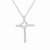 .925 Sterling Silver 1/4carat Total Diamond Weight Lab-Grown Diamond Cross Pendant Necklace