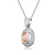 Collette Z Sterling Silver Champagne Cubic Zirconia Necklace